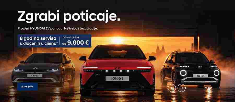 Električni Hyundai automobili uz poticaje dostupni su već od 14.490 eura