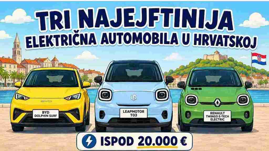 STIŽU POTICAJI: Tri najjeftinija električna automobila u Hrvatskoj